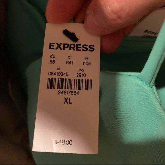 Express GreenBody Contour High Compression Bustier Bodysuit With Bra Cups NWT XL - Picture 6 of 6